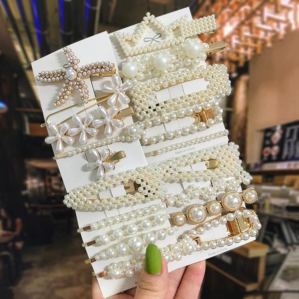 hair accessories 1 set simulated pearl clips for women fashion geometric barrettes hairpins headwear girl jewelry 
hair accessories 1 set simulated pearl clips for women fashion geometric barrettes hairpins headwear girl jewelry