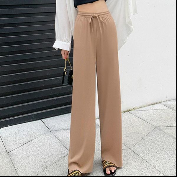 high waist soft comfort womens pant casual summer slacks ice silk loose full length long trousers female, Black;white
high waist soft comfort womens pant casual summer slacks ice silk loose full length long trousers female, Black;white