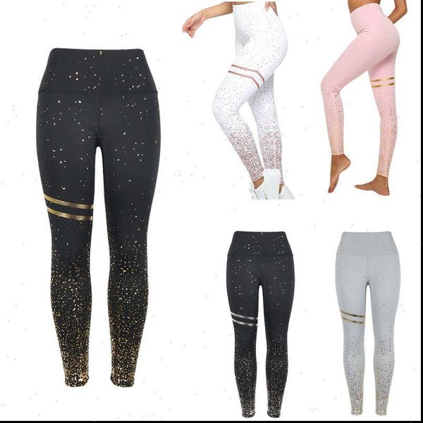 women high waist leggings stamping gold glitter workout butt lift trouser athletic fitness sport dotted slim long pants, Black
women high waist leggings stamping gold glitter workout butt lift trouser athletic fitness sport dotted slim long pants, Black