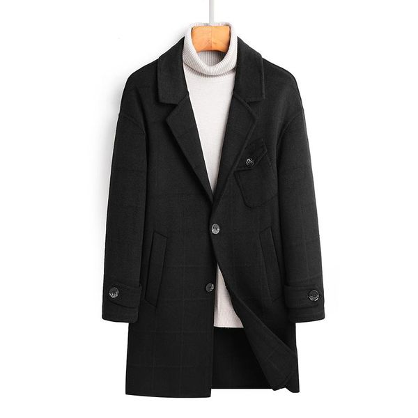 men's wool & blends 2021 autumn and winter pure handmade double-sided tweed coat medium-length drop shoulder models fashion jacket, Black
men's wool & blends 2021 autumn and winter pure handmade double-sided tweed coat medium-length drop shoulder models fashion jacket, Black