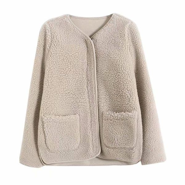 women's jackets women winter fleece jacket coat pockets v neck long sleeve streetwear casual short warm, Black;brown
women's jackets women winter fleece jacket coat pockets v neck long sleeve streetwear casual short warm, Black;brown