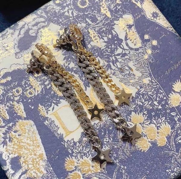 design jewelry earrings new star two color chain female brass 925 silver needle earrings
design jewelry earrings new star two color chain female brass 925 silver needle earrings