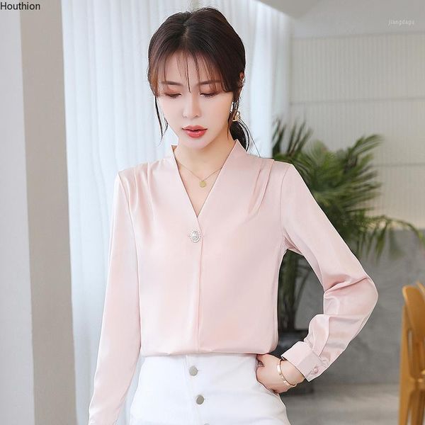 women's blouses & shirts houthion casual blouse satin slim solid blusas v-neck pullover spring/autumn fashion long sleeve top, White
women's blouses & shirts houthion casual blouse satin slim solid blusas v-neck pullover spring/autumn fashion long sleeve top, White
