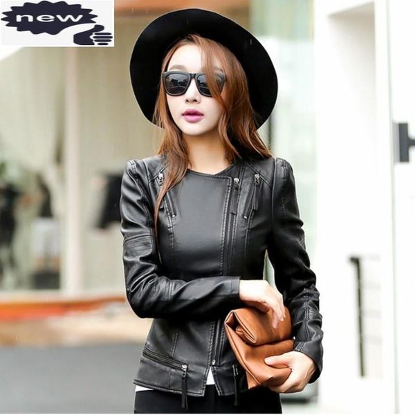 women's leather & faux autumn women pu style black slim short coats female fashion long sleeve zipper biker jacket m-2xl
women's leather & faux autumn women pu style black slim short coats female fashion long sleeve zipper biker jacket m-2xl