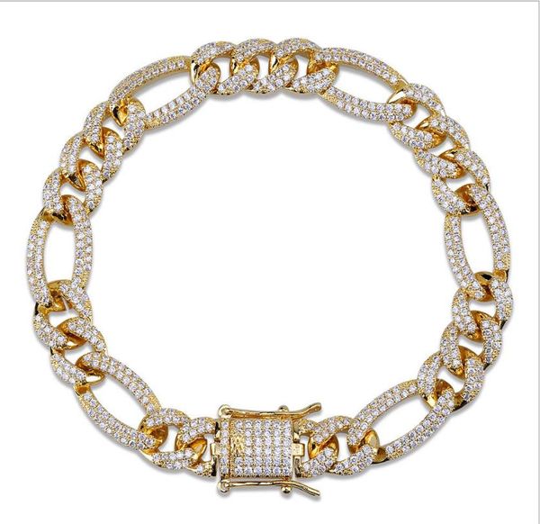 men's miami cuban bracelet zircon gold plated hiphop chain style bracelet, Black
men's miami cuban bracelet zircon gold plated hiphop chain style bracelet, Black