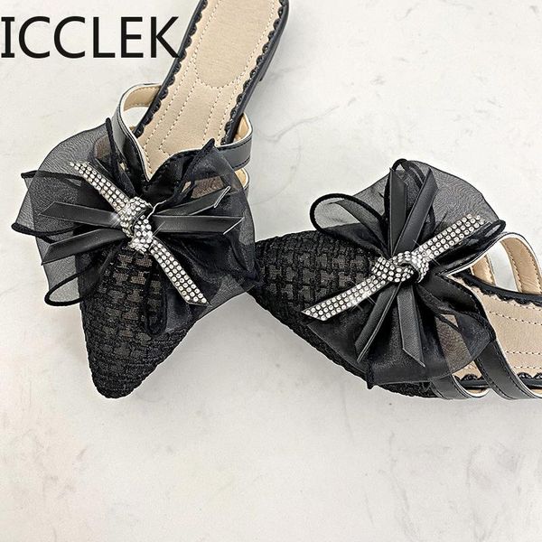 flock bow slippers women mules shoes solid flat slides female slides pointed toe flat outside slippers summer slipper, Black
flock bow slippers women mules shoes solid flat slides female slides pointed toe flat outside slippers summer slipper, Black