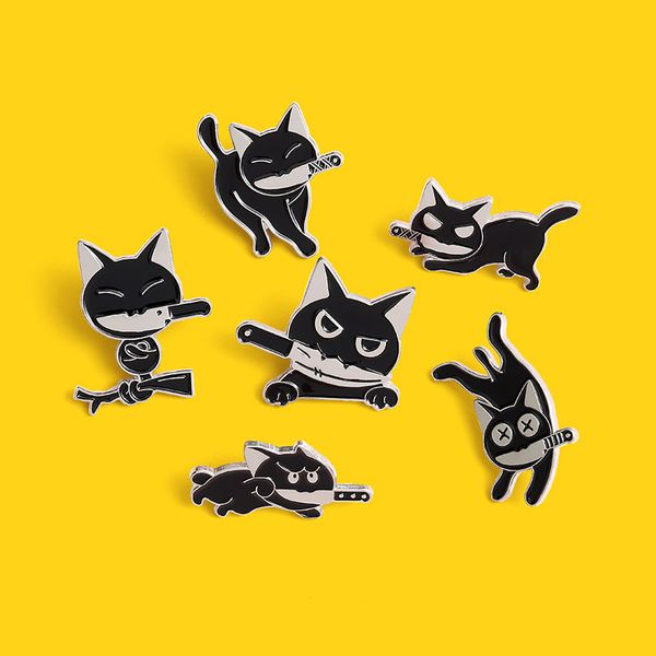 killer cat enamel pins funny animal kitten knife badge shirt coat lapel pin cartoon brooches jewelry gifts for friend kids, Gray
killer cat enamel pins funny animal kitten knife badge shirt coat lapel pin cartoon brooches jewelry gifts for friend kids, Gray