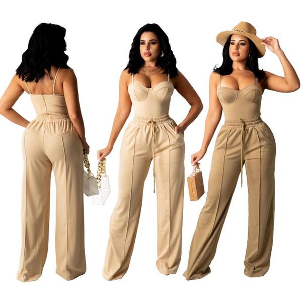 women's swimwear fashion camisole trousers suit tight-fitting drawstring + wide-leg pants casual clothing beach wear, White;black
women's swimwear fashion camisole trousers suit tight-fitting drawstring + wide-leg pants casual clothing beach wear, White;black