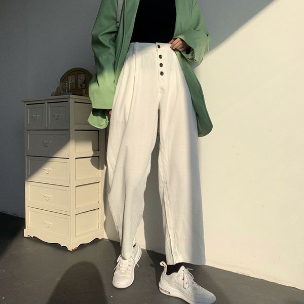2021 pink corduroy waist slim women straight trousers autumn winter harem female wide leg pants zz4n, Black;white
2021 pink corduroy waist slim women straight trousers autumn winter harem female wide leg pants zz4n, Black;white