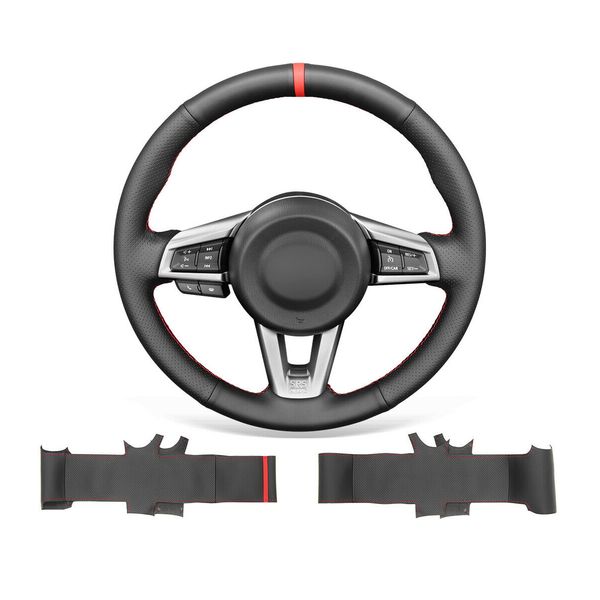 diy hand stitched soft non-slip black leather steering wheel cover for mazda mx-5 2016-2020
diy hand stitched soft non-slip black leather steering wheel cover for mazda mx-5 2016-2020