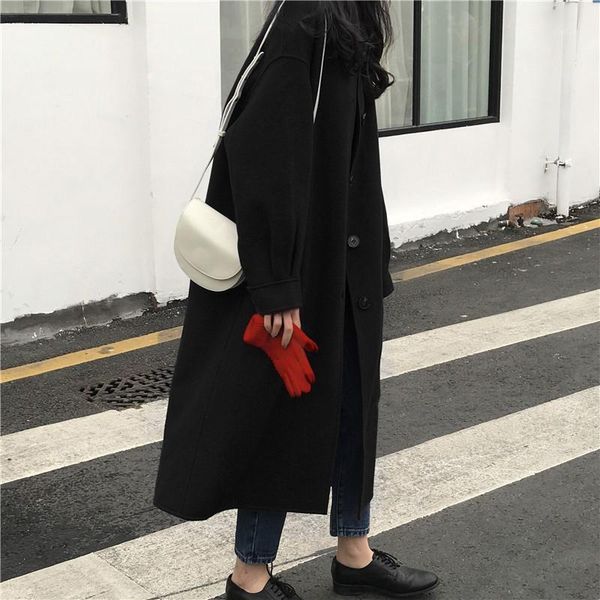 women's wool & blends fashion womens outerwear xmas long coat red women korean style all match single breasted quality ladies overcoat, Black
women's wool & blends fashion womens outerwear xmas long coat red women korean style all match single breasted quality ladies overcoat, Black