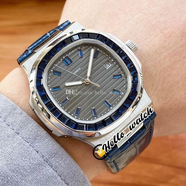 40mm new sport 5711/113p-01 5711 automatic mens watch gray texture dial blue diamond bezel steel case blue leather strap gents watches hello, Slivery;brown
40mm new sport 5711/113p-01 5711 automatic mens watch gray texture dial blue diamond bezel steel case blue leather strap gents watches hello, Slivery;brown