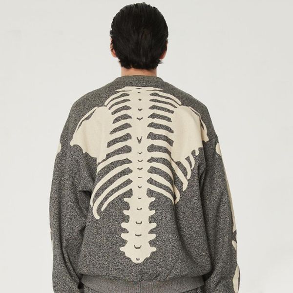 men's sweaters skeleton bone pullover men sweater loose printing high street damage hole vintage knit, White;black
men's sweaters skeleton bone pullover men sweater loose printing high street damage hole vintage knit, White;black