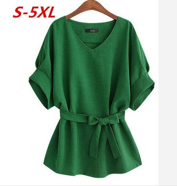 women's blouses & shirts women summer batwing sleeve v-neck solid bow linen shirt casual loose plus size, White
women's blouses & shirts women summer batwing sleeve v-neck solid bow linen shirt casual loose plus size, White