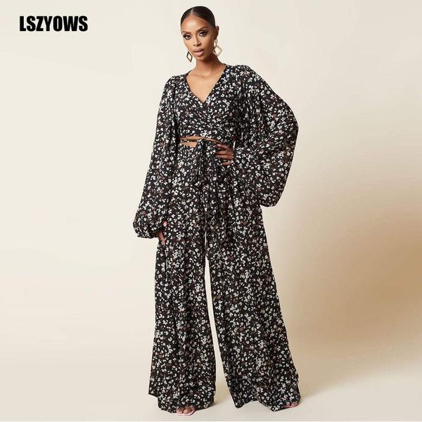 women's two piece pants autumn leopard print women set lantern sleeve v-neck bandage crop and wide leg suit casual streetwear outfit, White
women's two piece pants autumn leopard print women set lantern sleeve v-neck bandage crop and wide leg suit casual streetwear outfit, White
