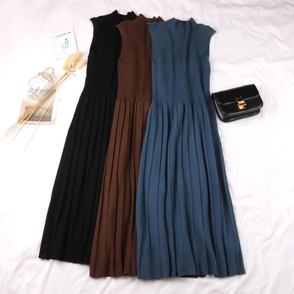 casual dresses women turtleneck sweater dress spring autumn sleevelss solid pleated ladies knit long vestidos mujer, Black;gray
casual dresses women turtleneck sweater dress spring autumn sleevelss solid pleated ladies knit long vestidos mujer, Black;gray