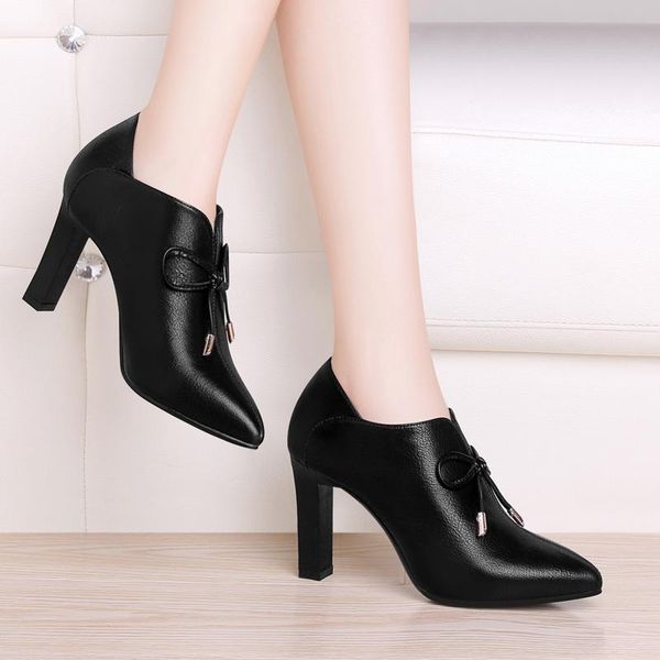 dress shoes spring 2021 women's round head student pointed thin heel set foot solid color, Black
dress shoes spring 2021 women's round head student pointed thin heel set foot solid color, Black