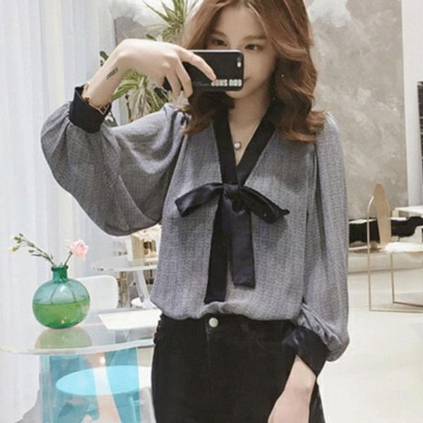 missky spring autumn woman shirt casual shirt with bowknot decor long sleeve blouse v neck female clothes new, White
missky spring autumn woman shirt casual shirt with bowknot decor long sleeve blouse v neck female clothes new, White