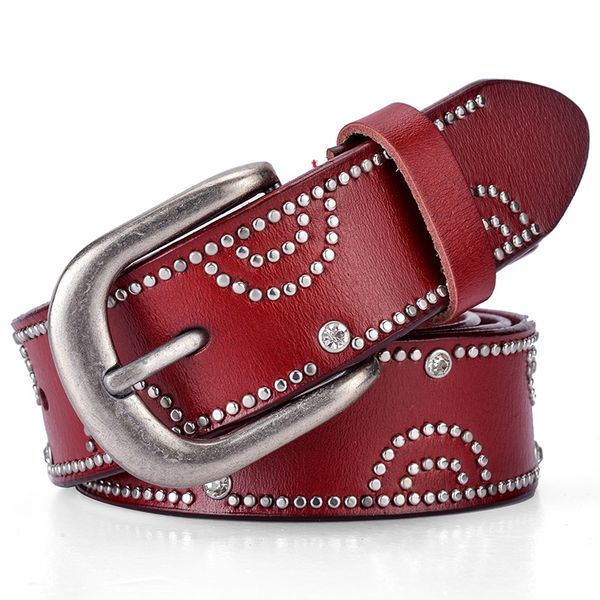 womens leather belt,ladies belt fashion cowhide womens rivet belt inlaid alloy pin buckle fashion leisure with jeans belt, Black;brown
womens leather belt,ladies belt fashion cowhide womens rivet belt inlaid alloy pin buckle fashion leisure with jeans belt, Black;brown