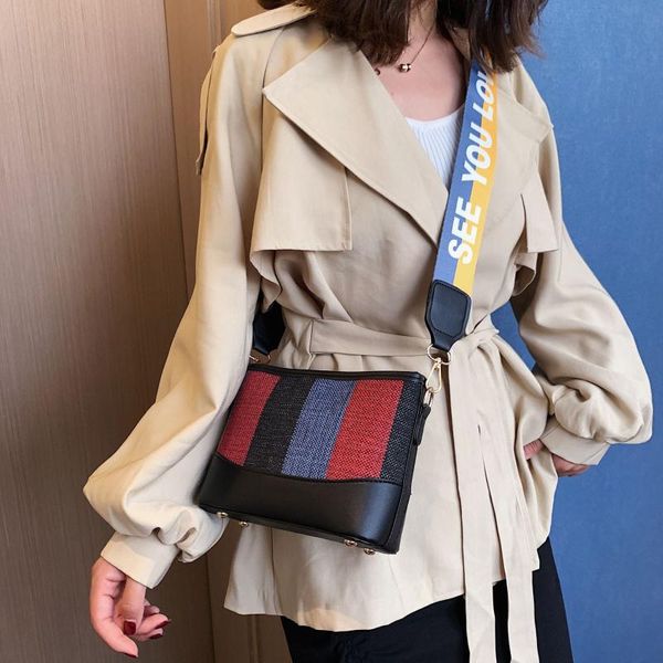 evening bags women's korean style tide hit color canvas bucket bag striped wide shoulder strap one-shoulder messenger small
evening bags women's korean style tide hit color canvas bucket bag striped wide shoulder strap one-shoulder messenger small