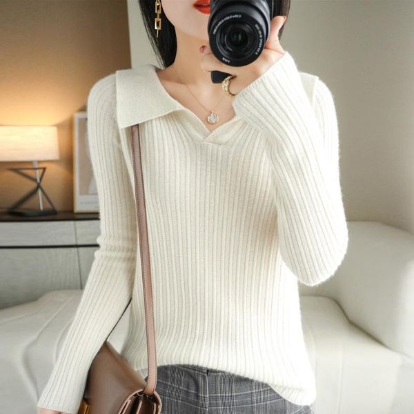 women's sweaters wool blended autumn and winter style ladies slim-fit collar solid color short drawstring bottoming sweater, White;black
women's sweaters wool blended autumn and winter style ladies slim-fit collar solid color short drawstring bottoming sweater, White;black
