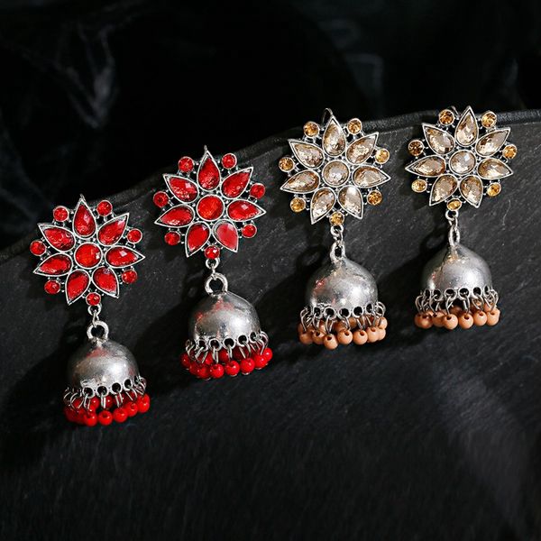 boho gypsy red flower rhinestone indian earrings women orecchini jewelry afghan ladies retro jhumka earrings, Silver
boho gypsy red flower rhinestone indian earrings women orecchini jewelry afghan ladies retro jhumka earrings, Silver