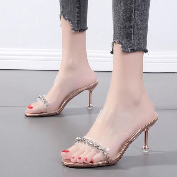 shoes woman 2021 transparent slippers luxury slides pantofle jelly flip flops thin heels heeled mules designer new glitter high, Black
shoes woman 2021 transparent slippers luxury slides pantofle jelly flip flops thin heels heeled mules designer new glitter high, Black