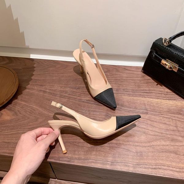 sandals pointed toe for women 2021 color matching stitching buckle all-match stiletto heel high, Black
sandals pointed toe for women 2021 color matching stitching buckle all-match stiletto heel high, Black