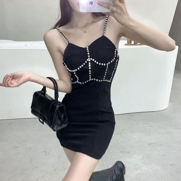 casual dresses ladies diamond-studded sling one-step dress fashion temperament slim black mini length party y1022, Black;gray
casual dresses ladies diamond-studded sling one-step dress fashion temperament slim black mini length party y1022, Black;gray