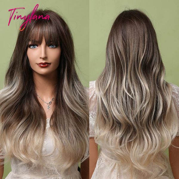 synthetic wigs tiny lana ombre ash brown blonde wig with full bangs long wavy for women cosplay daily party heat resistant fiber, Black
synthetic wigs tiny lana ombre ash brown blonde wig with full bangs long wavy for women cosplay daily party heat resistant fiber, Black