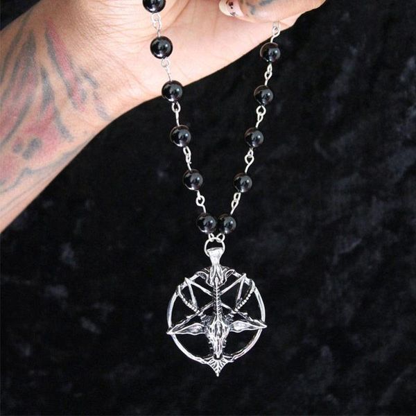 chokers simple black onyx choker with baphomet pendant vintage pentagram skull round goat head necklace devil pan god necklaces, Golden;silver
chokers simple black onyx choker with baphomet pendant vintage pentagram skull round goat head necklace devil pan god necklaces, Golden;silver