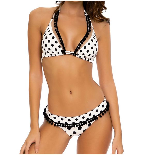 3pieces/lot fashion casual dot printing halter bikini set women tassel decoration swimwear two pieces split soft swimsuit, Red;black
3pieces/lot fashion casual dot printing halter bikini set women tassel decoration swimwear two pieces split soft swimsuit, Red;black