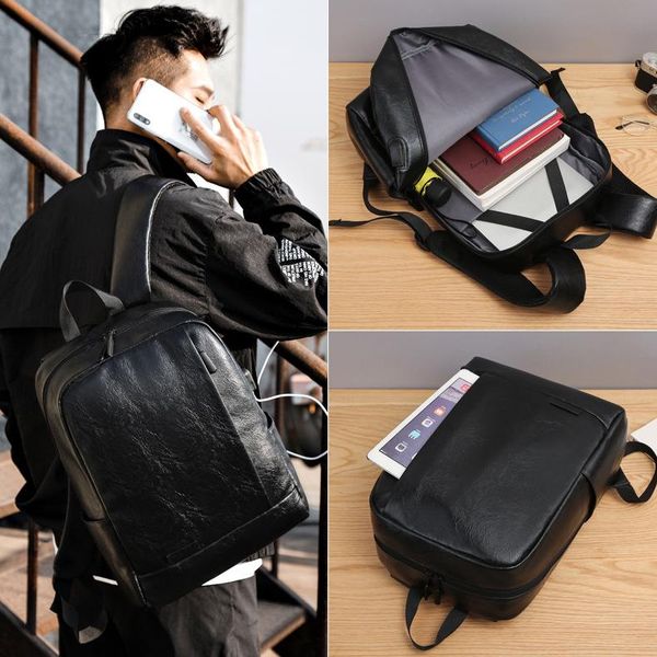 men's pu leather backpack waterproof usb charging lightness black back bags laptravel school outdoor bagpacks man
men's pu leather backpack waterproof usb charging lightness black back bags laptravel school outdoor bagpacks man