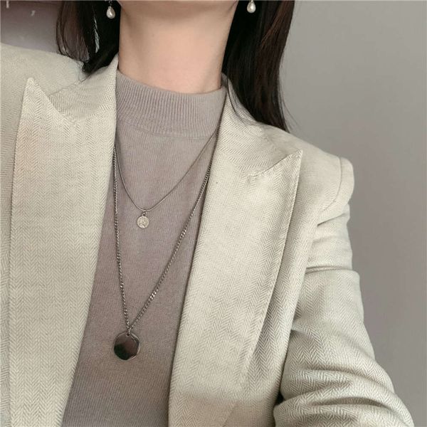 hbp fashion style pants double round brand simple korean landlady same necklace temperament versatile woman, Silver
hbp fashion style pants double round brand simple korean landlady same necklace temperament versatile woman, Silver