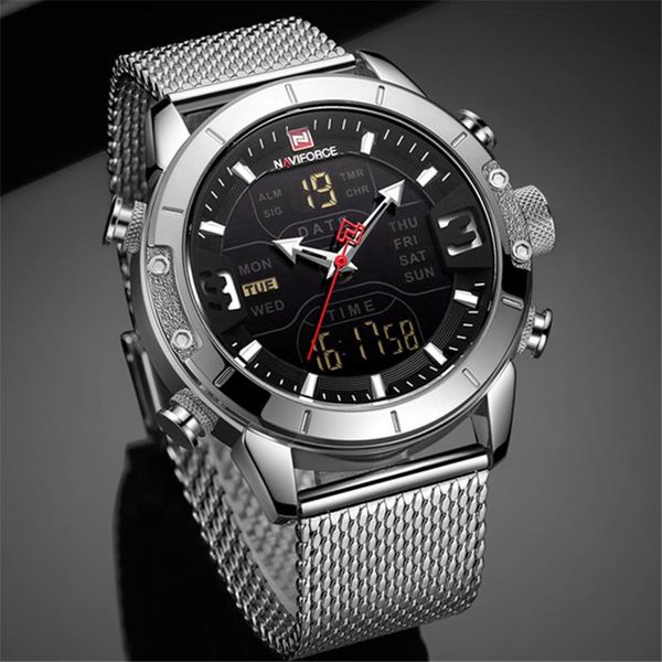 wristwatches naviforce 2021 sport digital military men's watches steel strap wrist watch male clock relogio masculino, Slivery;brown
wristwatches naviforce 2021 sport digital military men's watches steel strap wrist watch male clock relogio masculino, Slivery;brown