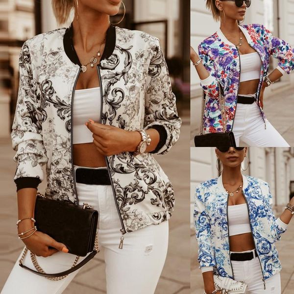 women's jackets autumn fashion print short vintage pattern jacket women slim clothing outwear coats long sleeve casual zipper 3 colors, Black;brown
women's jackets autumn fashion print short vintage pattern jacket women slim clothing outwear coats long sleeve casual zipper 3 colors, Black;brown