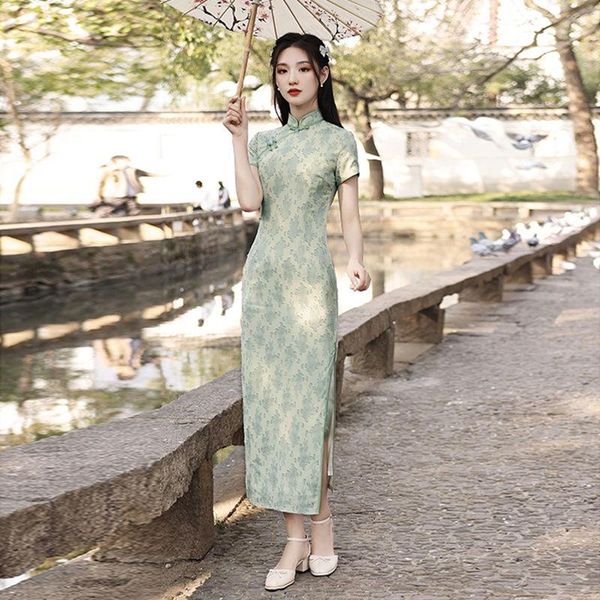 ethnic clothing summer women robe gown slim flower cheongsam traditional chinese evening party dress vintage ladies qipao vestidos, Red
ethnic clothing summer women robe gown slim flower cheongsam traditional chinese evening party dress vintage ladies qipao vestidos, Red