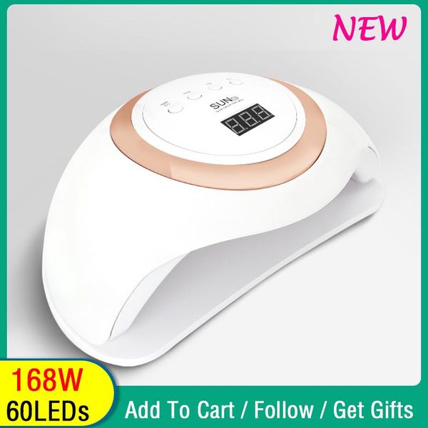 nail dryers 168w led uv lamp dryer 60 pcs for manicure drying semi-permanent gel varnish polish curing sun y4
