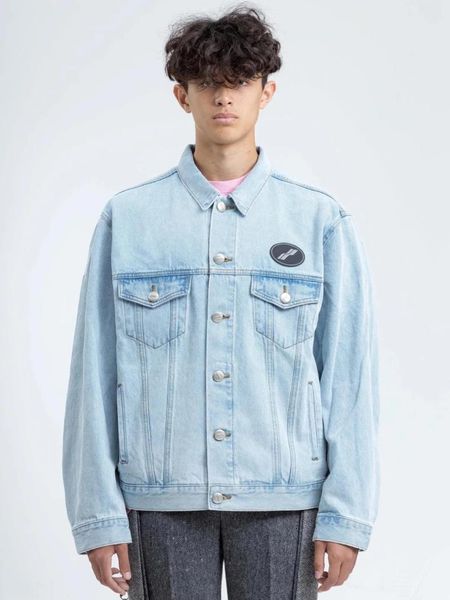 women's jackets korean fashion brand classic round label denim jacket for men and women, Black;brown
women's jackets korean fashion brand classic round label denim jacket for men and women, Black;brown
