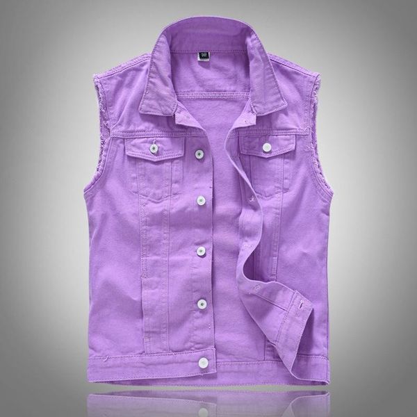 men's vests denim vest jacket purple blue plus size 5xl men clothing fashion waistcoat male casual slim cowboy women, Black;white
men's vests denim vest jacket purple blue plus size 5xl men clothing fashion waistcoat male casual slim cowboy women, Black;white