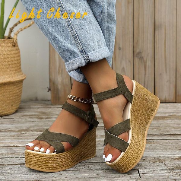 slippers 2021 summer style thick-soled wedge-heeled women's sandals suede platform buckle comfortable casual fish mouth women, Black
slippers 2021 summer style thick-soled wedge-heeled women's sandals suede platform buckle comfortable casual fish mouth women, Black