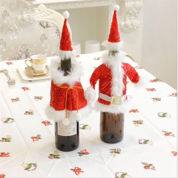 christmas decorations creative wine cover cute non-woven santa red bottle set with hat and clothes decor xmas decoration
christmas decorations creative wine cover cute non-woven santa red bottle set with hat and clothes decor xmas decoration