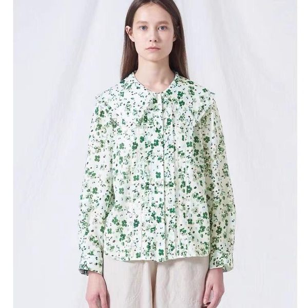 women's blouses & shirts women shirt 2021 autumn green floral print lapel single-breasted loose doll collar long sleeve top, White
women's blouses & shirts women shirt 2021 autumn green floral print lapel single-breasted loose doll collar long sleeve top, White
