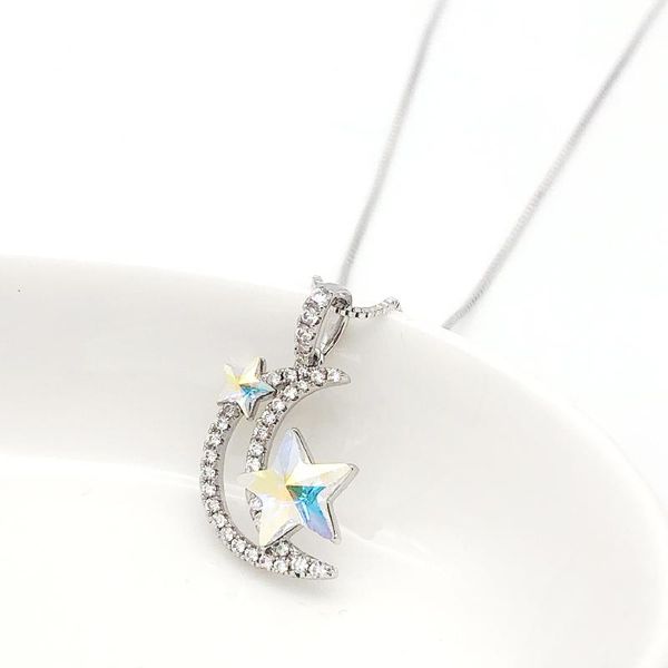 pendant necklaces star and moon necklace for girls daily jewelery accessories women made with austrian crystal christmas gift, Silver
pendant necklaces star and moon necklace for girls daily jewelery accessories women made with austrian crystal christmas gift, Silver