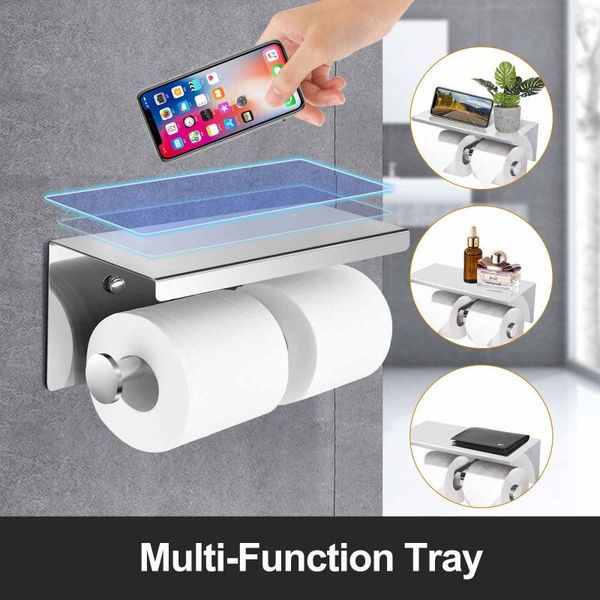toilet paper holders modern dual-purpose holder wall-mounted tissue rack with shelf bathroom double rod dispenser
toilet paper holders modern dual-purpose holder wall-mounted tissue rack with shelf bathroom double rod dispenser