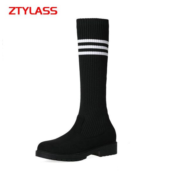 boots 2021 autumn winter knitting women knee high suede thick heel stretch sock bootscomfort round toe big size ladies shoes, Black
boots 2021 autumn winter knitting women knee high suede thick heel stretch sock bootscomfort round toe big size ladies shoes, Black