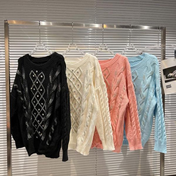 women's sweaters sweater 2021 winter hedging particle rhinestone woven loose warm thick knitted women, White;black
women's sweaters sweater 2021 winter hedging particle rhinestone woven loose warm thick knitted women, White;black