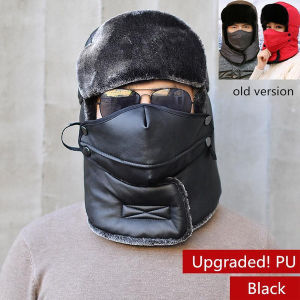 berets winter hat bomber hats for men thicken balaclava pu leather fur earflap keep warm caps russian mask, Blue;gray
berets winter hat bomber hats for men thicken balaclava pu leather fur earflap keep warm caps russian mask, Blue;gray
