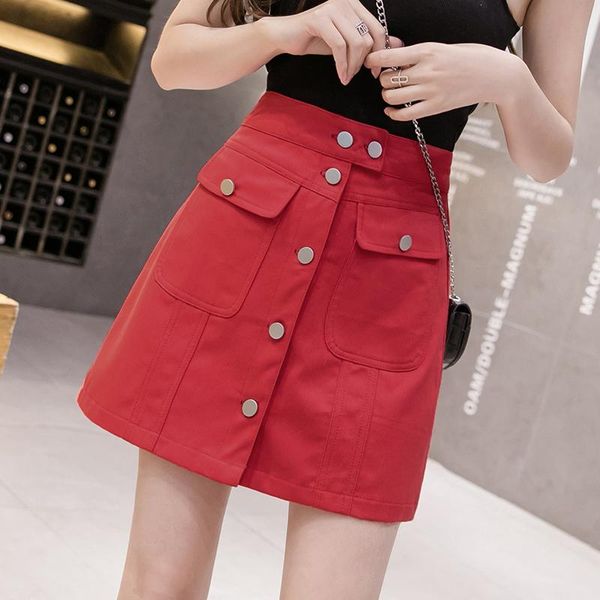 skirts solid color button pockets vintage women's skirt 2021 s summer spring slim high waist a-line mini casual cotton short, Black
skirts solid color button pockets vintage women's skirt 2021 s summer spring slim high waist a-line mini casual cotton short, Black