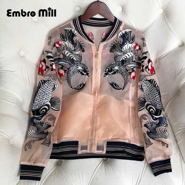 women's jackets jackets the women jacket chinese style embroidery fish loose summer woman o-neck retro baseball uniform coat ush6, Black;brown
women's jackets jackets the women jacket chinese style embroidery fish loose summer woman o-neck retro baseball uniform coat ush6, Black;brown
